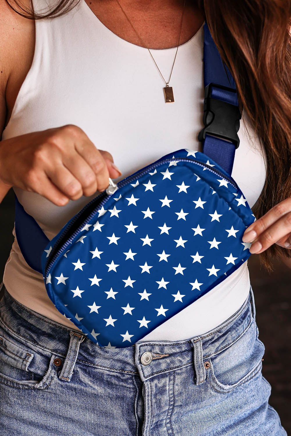Flag Star Printed Crossbody Bag