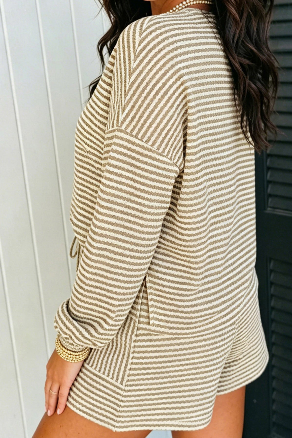 Brown Stripe Textured Set