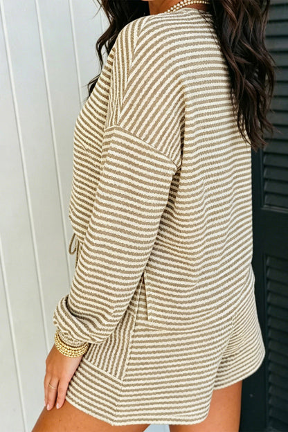 Brown Stripe Textured Set