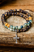 Load image into Gallery viewer, Multicolor Double-Layered Cross Beading Bracelet