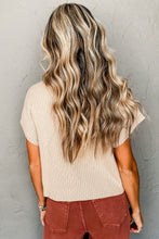 Load image into Gallery viewer, Patch Pocket Ribbed Knit Short Sleeve Sweater