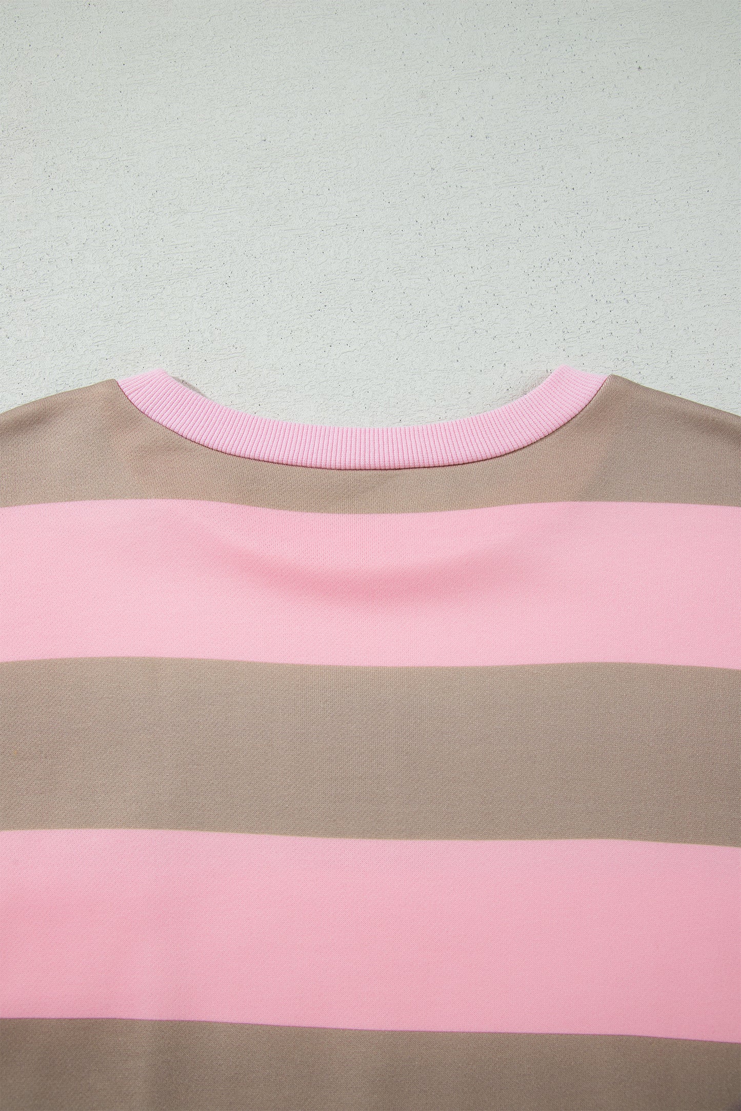 Pink Stripe Striped Colorblock  Sweatshirt