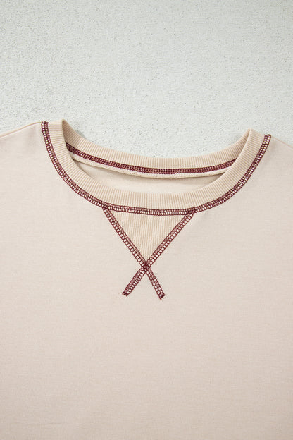 Red Stripe Sleeve Knit Top
