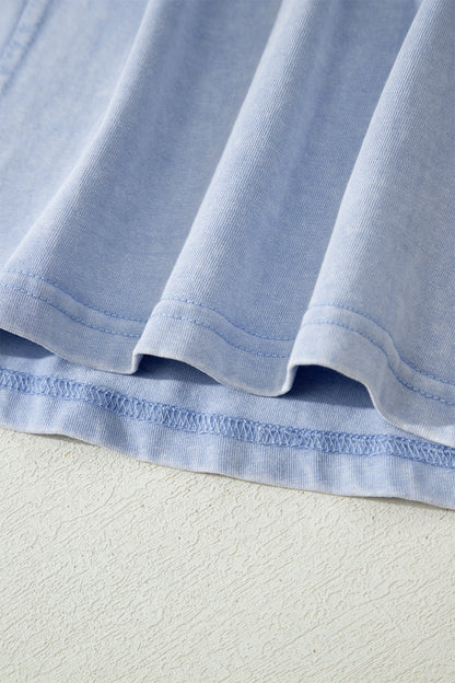 Smoke Gray Mineral Wash Mini Dress