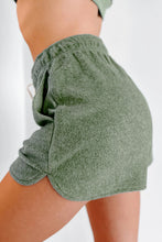 Load image into Gallery viewer, Green Fleece Cropped Pullover &amp; Shorts Two Piece Shorts Set