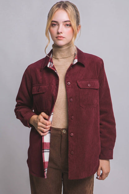 Corduroy Reversible Button Down Jacket