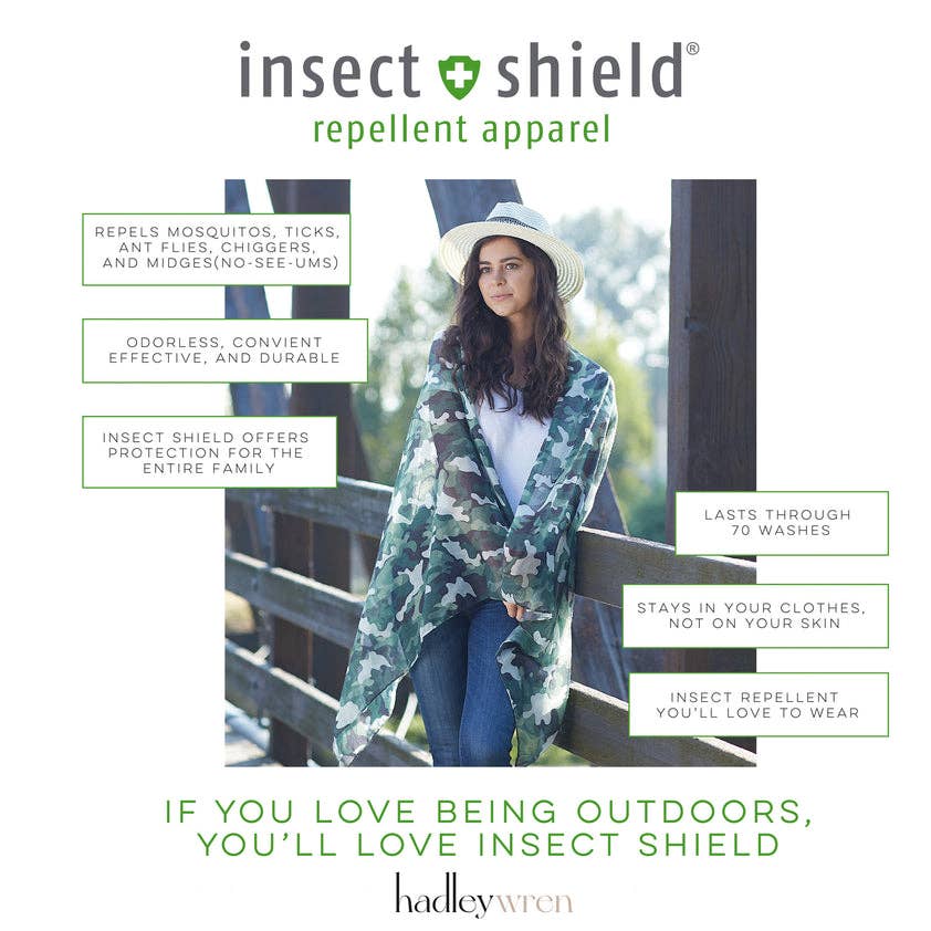 Tiny Stripe Insect Shield Scarf - Black