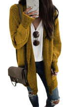 Load image into Gallery viewer, Yellow Knitted Open Front Casual Long Cardigan