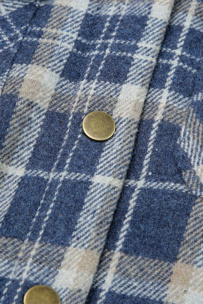 Orange Snap Button Sherpa Lined Hooded Flanne