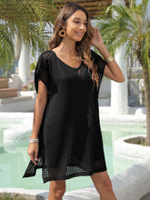 Load image into Gallery viewer, Slit Openwork V-Neck Cover-Up