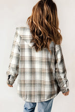 Load image into Gallery viewer, Orange Snap Button Sherpa Lined Hooded Flannel Jacket