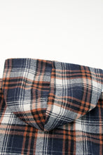 Load image into Gallery viewer, Orange Snap Button Sherpa Lined Hooded Flannel Jacket