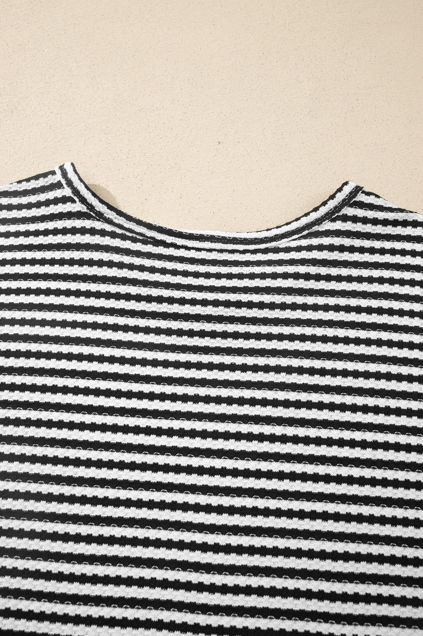 Brown Stripe Knit Short 2pcs Set