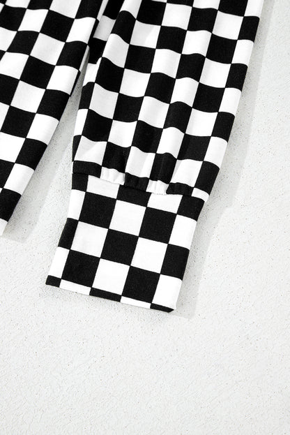 Lilly Black Checkered Lounge Set