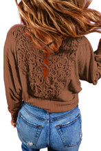Load image into Gallery viewer, Oatmeal Lace Up Crochet Backless Ribbed Top