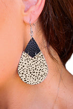 Load image into Gallery viewer, Black Polka Dot Layered Connected Drop Earrings