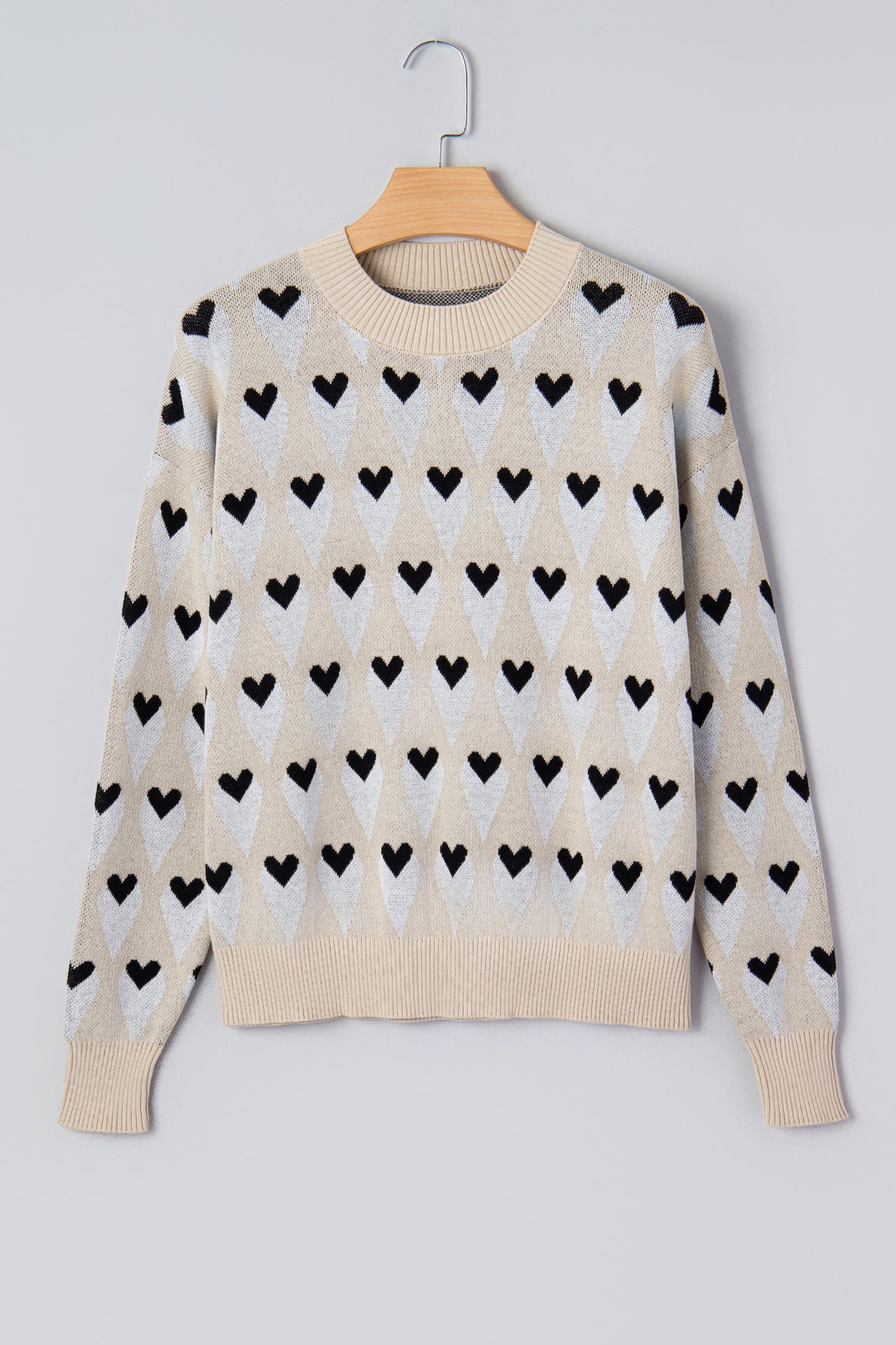 Geometric Heart Print Sweater