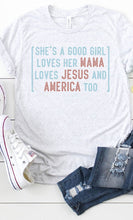 Load image into Gallery viewer, Shes a Good Girl Rock Song America Graphic Tee