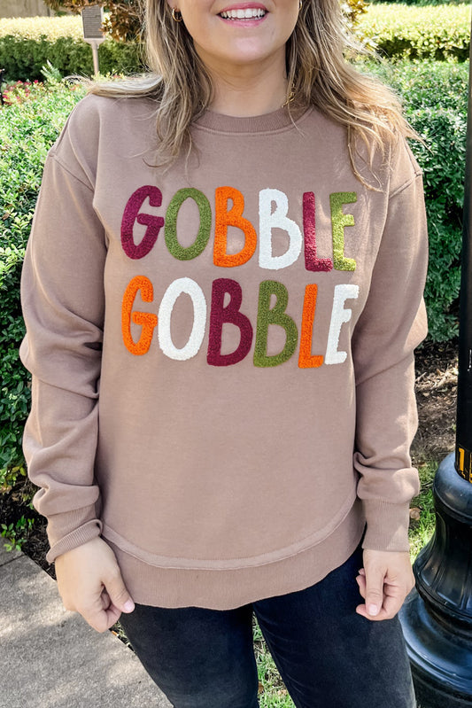 GOBBLE Letter Graphic Thanksgiving Crew
