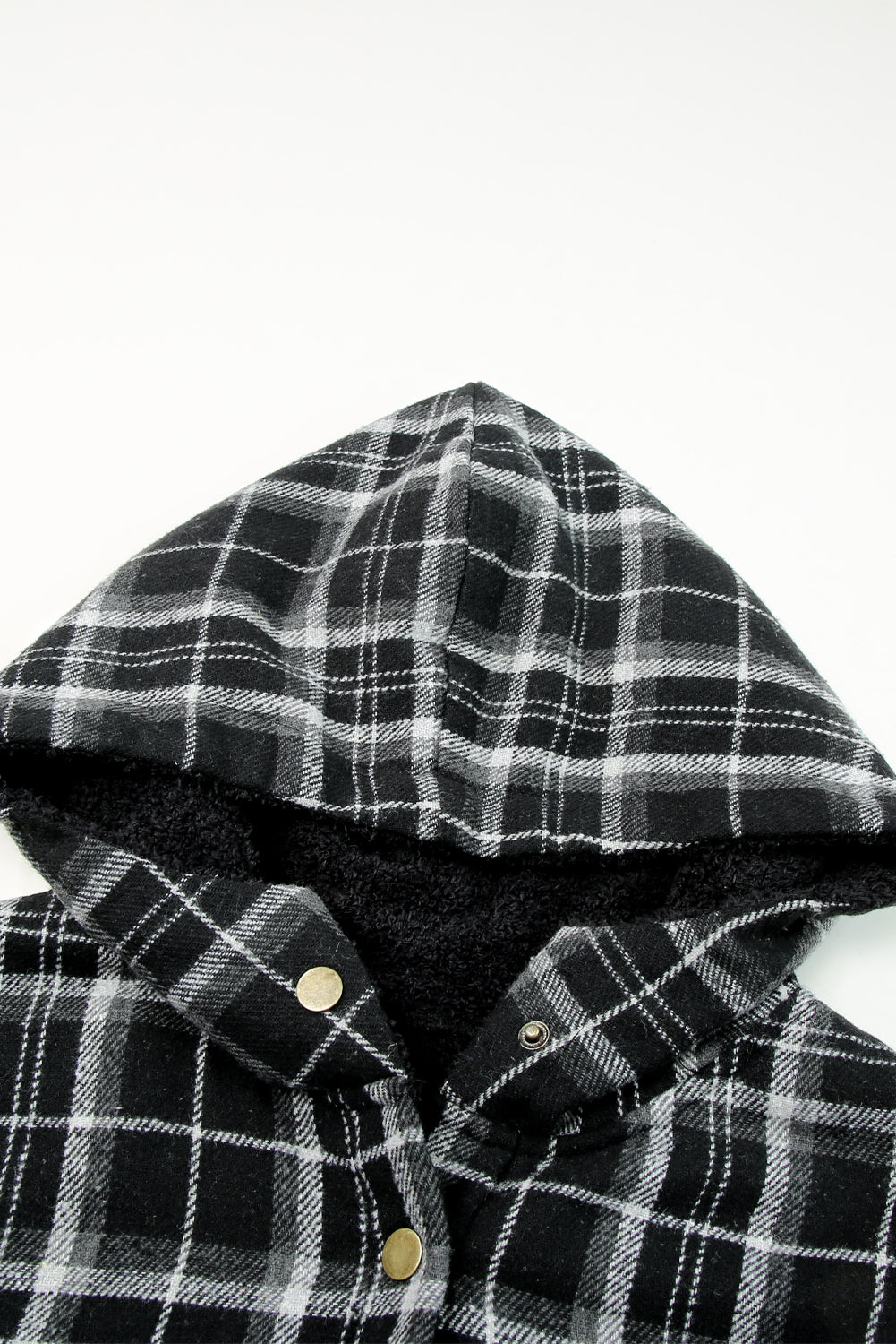 Orange Snap Button Sherpa Lined Hooded Flanne