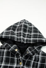 Load image into Gallery viewer, Orange Snap Button Sherpa Lined Hooded Flannel Jacket