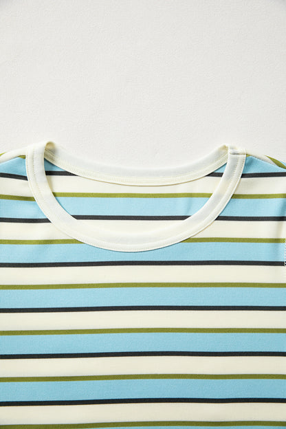 Paisley Multicolor Striped Long Sleeve Top