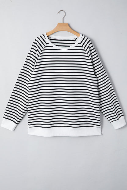 Georgia Black Striped Loose Sweatshirt