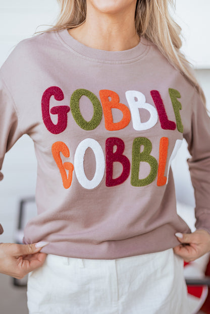GOBBLE Letter Graphic Thanksgiving Crew