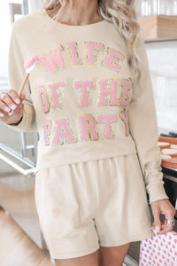 Wife of the Party Sweatshirt and Shorts Loungewear Set