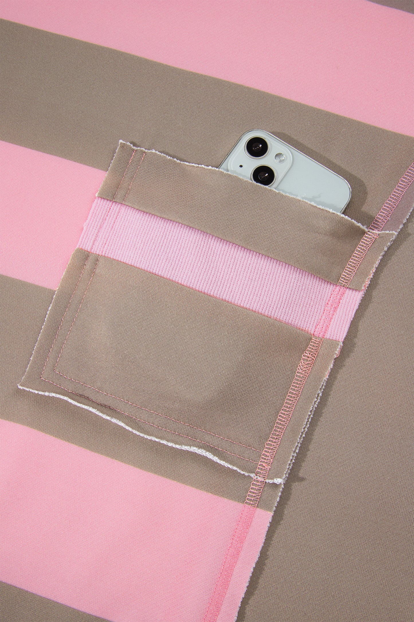 Pink Stripe Striped Colorblock  Sweatshirt
