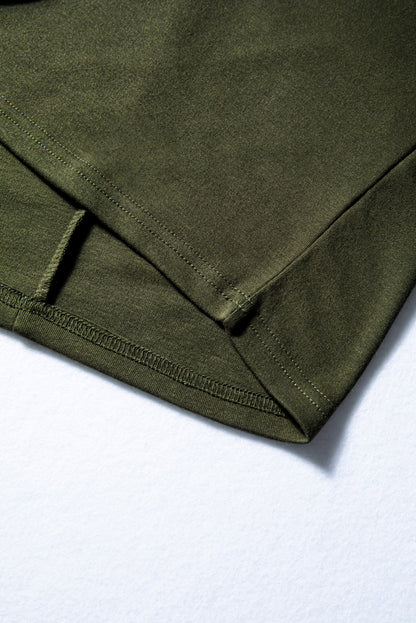 Solid Color Extended Cuffs Long Sleeve Top