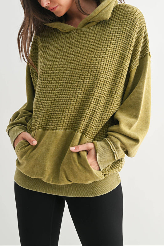 Danni-Waffle Knit Hoodie