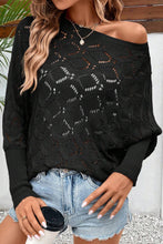 Load image into Gallery viewer, Black Chic Rhombus Knit Dolman Sleeve Sweater