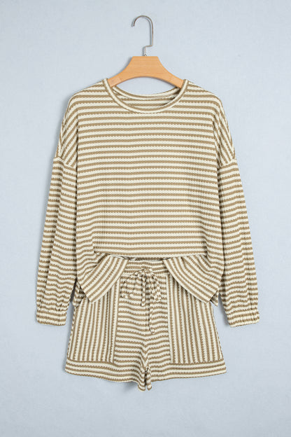 Brown Stripe Textured Set