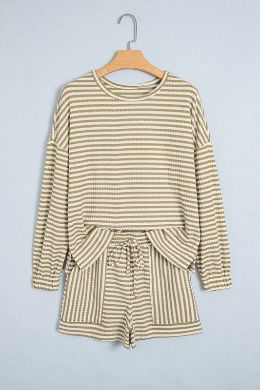Brown Stripe Textured Set