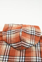 Load image into Gallery viewer, Orange Snap Button Sherpa Lined Hooded Flannel Jacket