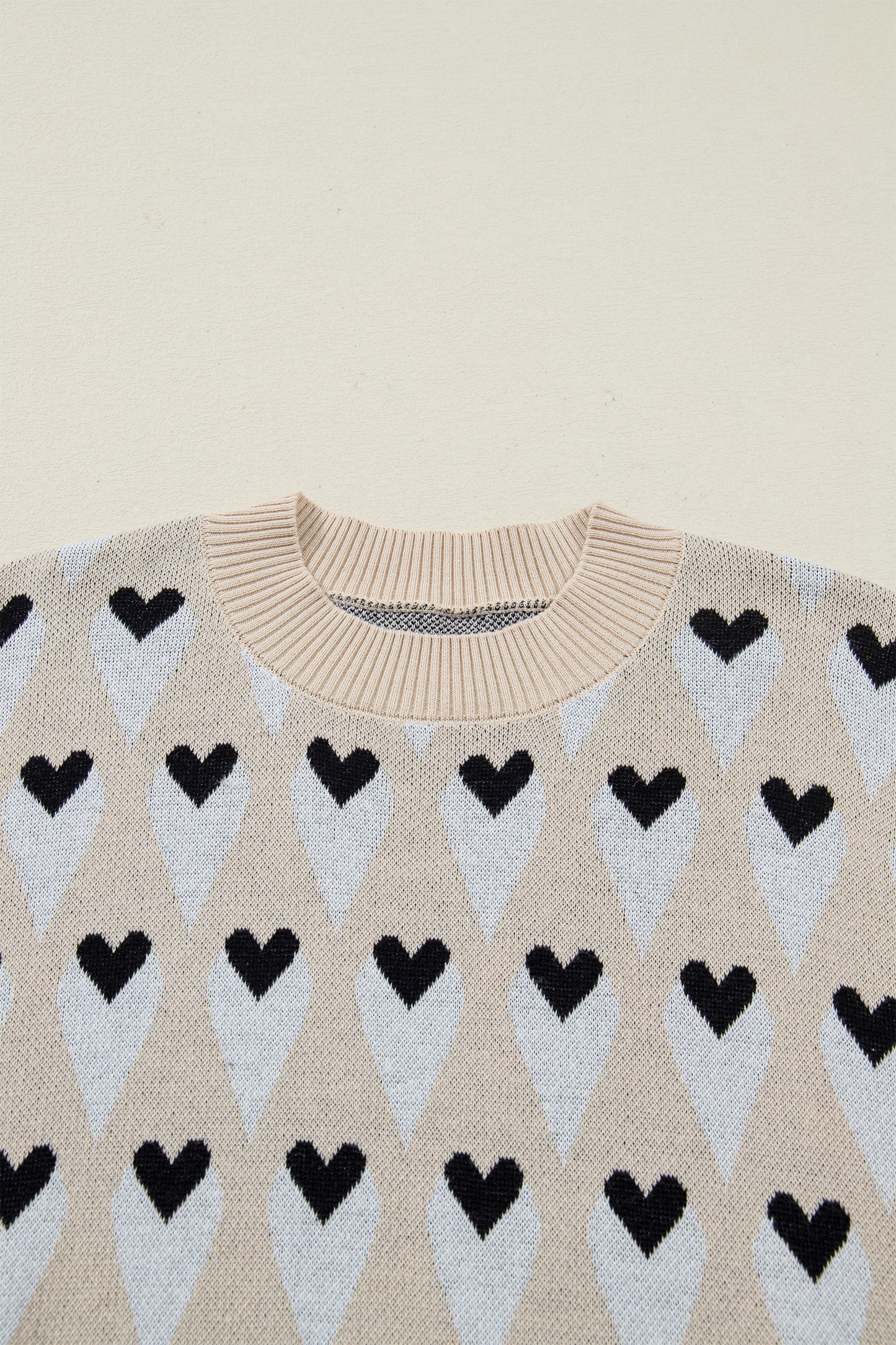 Geometric Heart Print Sweater