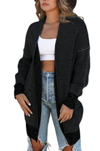 Load image into Gallery viewer, Yellow Knitted Open Front Casual Long Cardigan