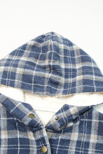 Load image into Gallery viewer, Orange Snap Button Sherpa Lined Hooded Flannel Jacket