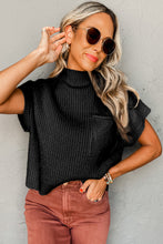 Load image into Gallery viewer, Patch Pocket Ribbed Knit Short Sleeve Sweater