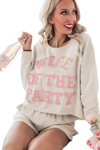 Wife of the Party Sweatshirt and Shorts Loungewear Set