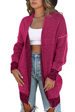 Load image into Gallery viewer, Yellow Knitted Open Front Casual Long Cardigan