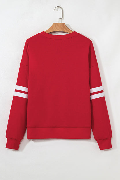 Fiery Red Glitter Trim GAME DAY Sweatshirt