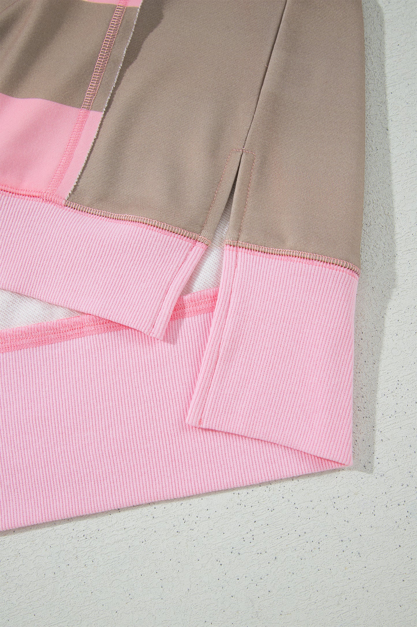 Pink Stripe Striped Colorblock  Sweatshirt
