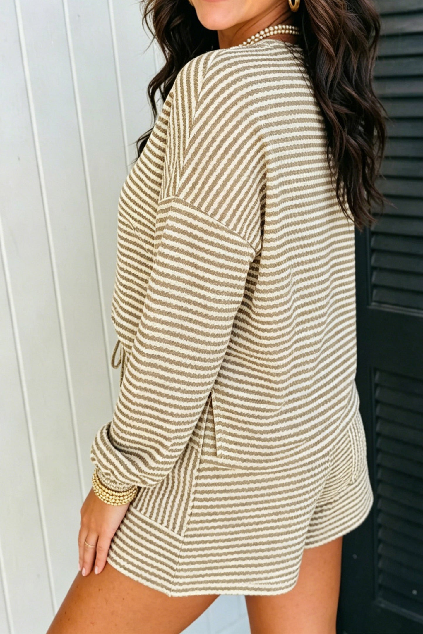 Brown Stripe Textured Set