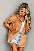 Load image into Gallery viewer, Camel Faux Suede Button Up Jacket