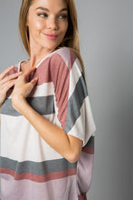 Load image into Gallery viewer, Mauve Multi Stripe High Low Tunic