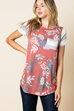 Load image into Gallery viewer, Rust Floral Print Tee