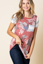Load image into Gallery viewer, Rust Floral Print Tee