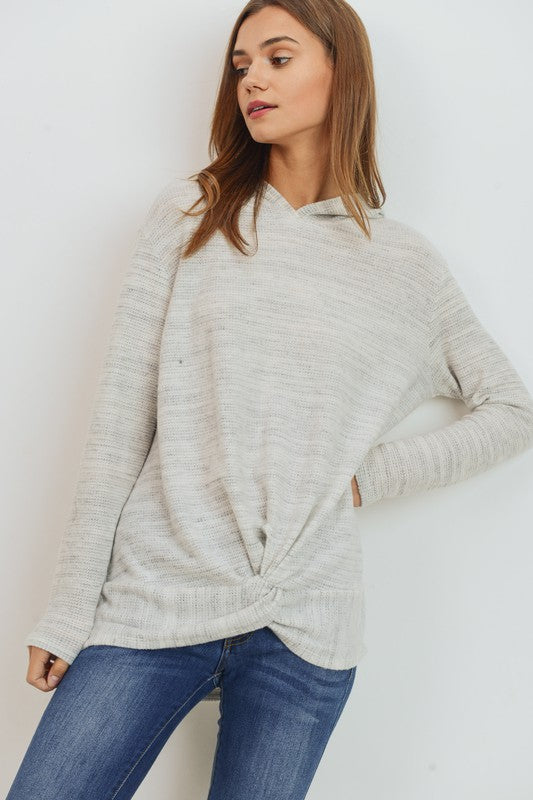 Grey Hooded Top